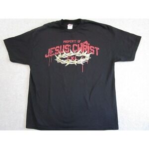 Vintage Jesus Shirt Mens XXL Black Christ Crown of Thorns Y2K Alstyle
